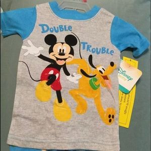 DISNEY MICKEY MOUSE & PLUTO 18 M 2pc PJs OUTFIT